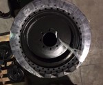 Set of 4, 14.00-24 Telehandler Solid Tires with 12 Bolt Hole Rims