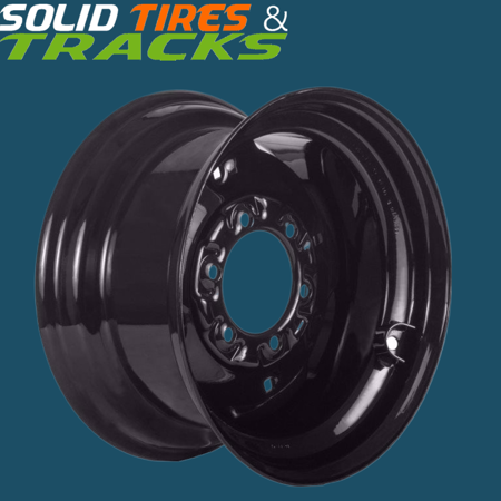 10-16.5 Skid Steer Wheels/ Rims 16.5x8.25 - Titan Glossy Black 6 Bolt