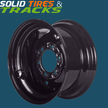 10x16.5 Skid Steer Wheels/Rims 16.5x8.25 - Glossy Black